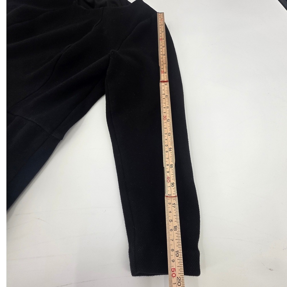 BODEN LINDSEY PONTE DRESS WOMENS SIZE 14R BLACK PLEATED TEXTURED SCOOP NECK KNEE - Picture 12 of 16